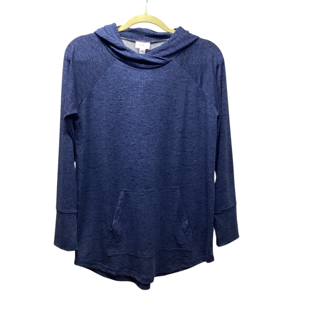 Amber lightweight hoodie. Navy/black marl. Size Medium